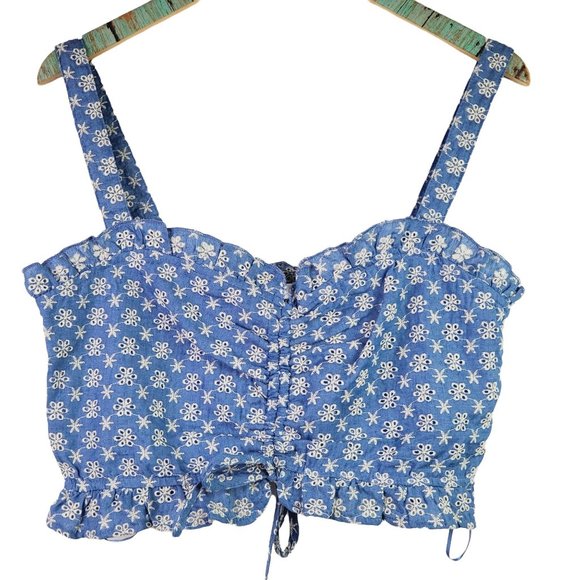 Le Lis Denim Eyelet Two Piece Outfit Sz S, NWT - Picture 3 of 13